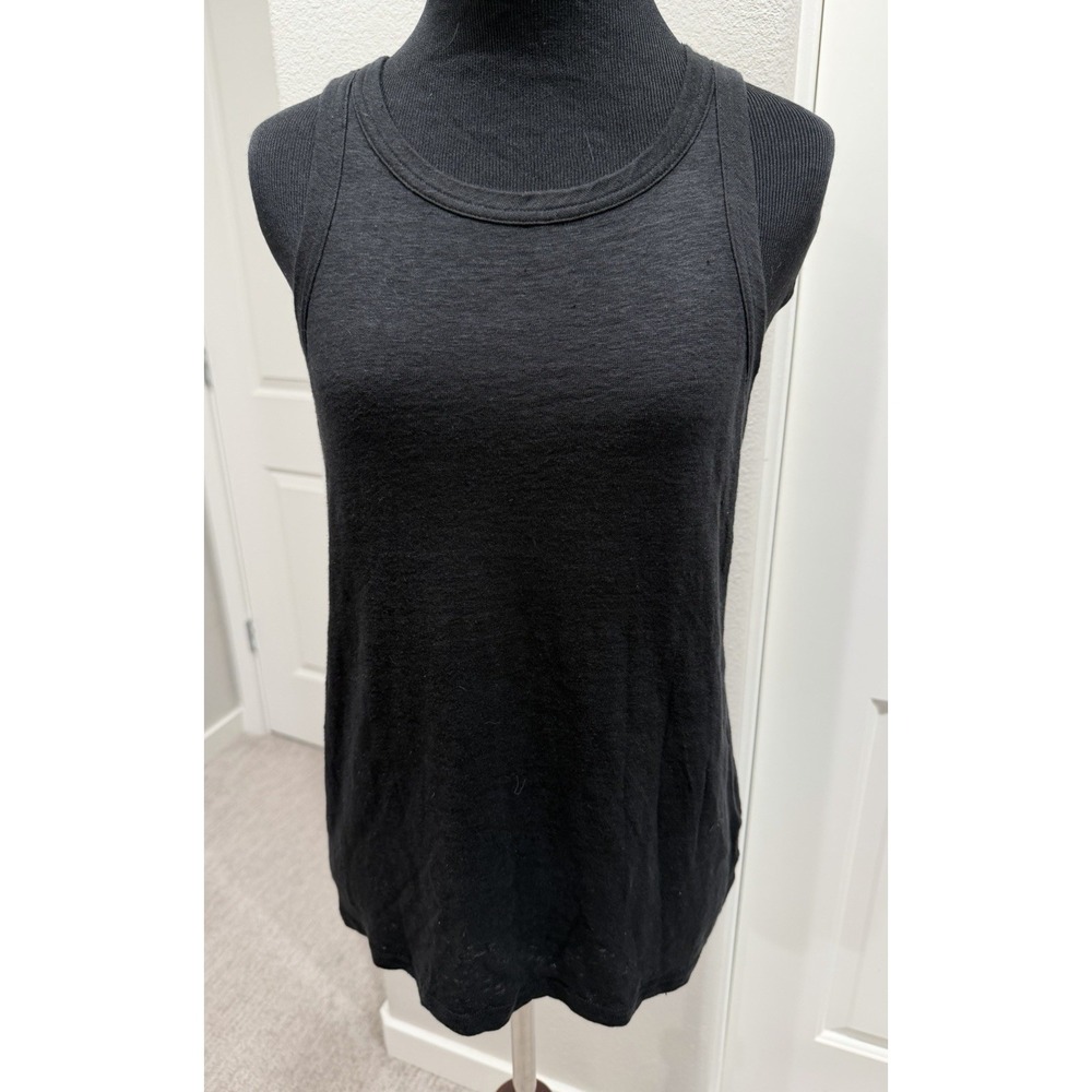 Classic Black Banana Republic BR 100% Linen Round Neck Tank Top Small